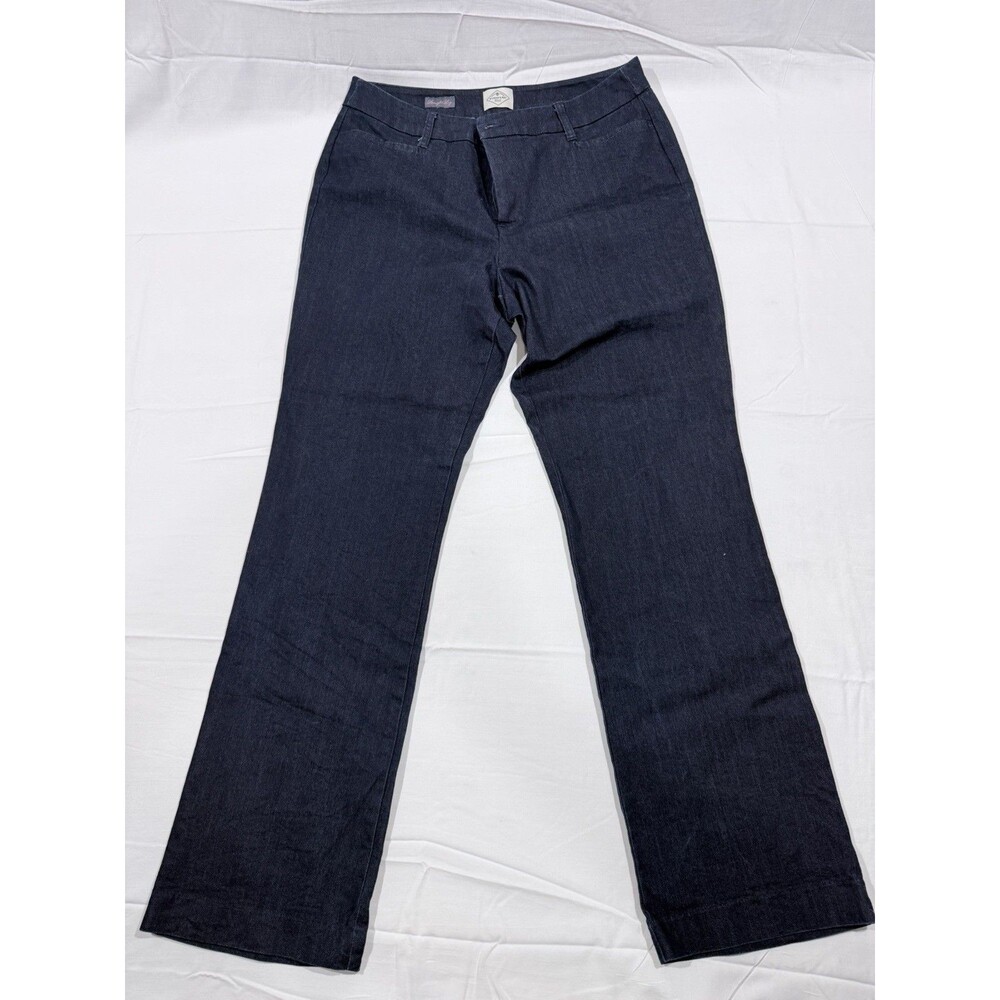 St. John's Bay Straight Leg Jeans Womens Adult Size (14) Blue Cotton Blend Denim